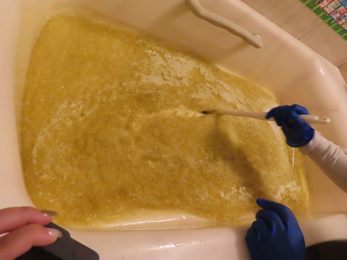 風呂釜洗浄の様子